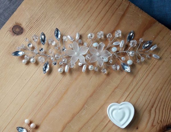 Rametto sposa con fiori in resina